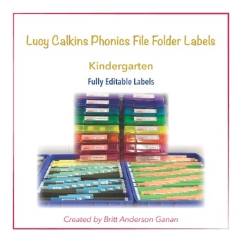 Preview of PHONICS FILE FOLDER LABEL BUNDLE - Gr K - Lucy Calkins Units of Study in Phonics