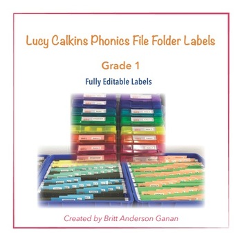 Preview of PHONICS FILE FOLDER LABEL BUNDLE - Gr 1 - Lucy Calkins Units of Study in Phonics