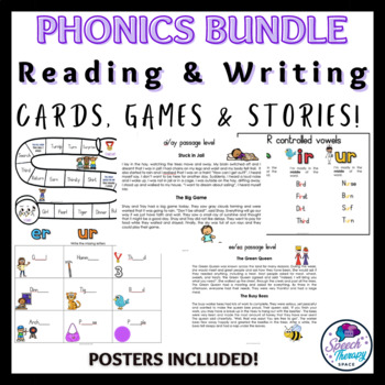 Preview of PHONICS GROWING BUNDLE - READING AND WRITING DIFFERENT VOWEL SOUNDS