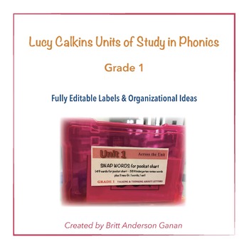 Preview of PHONICS LABEL BUNDLE- Grade 1 - Lucy Calkins Units of Study in Phonics