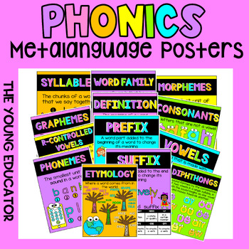 Preview of PHONICS POSTERS METALANGUAGE & DEFINITIONS *WORD STUDY*