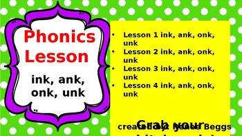 Preview of PHONICS POWER PACK 2: -ink, -ank, -onk, -unk