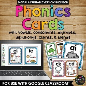 Preview of PHONICS Posters and Cards PHONOGRAMS Blends Digraphs Printable and Digital 