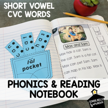 Preview of PHONICS READING NOTEBOOK SHORT VOWEL CVC WORDS