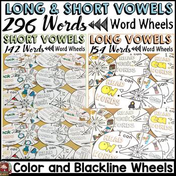 PHONICS: SHORT VOWELS: LONG VOWELS: WORD WHEELS BUNDLE by Teach2Tell