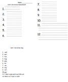 PHONICS - Unit 1 Dictation Assessment (Sadlier From Phonic