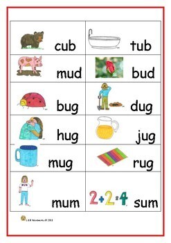 PHONICS WORKSHEETS - CVC - u is the vowel by L and B Wordworks | TpT