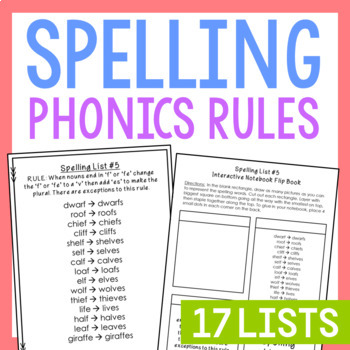 Preview of PHONICS Worksheets | Spelling Rules Posters | Interactive Notebooks ESL Activity