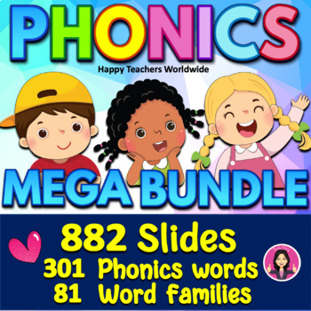 Preview of PHONICS and BLENDING CVC WORD FAMILIES MEGA BUNDLE GOOGLE SLIDES