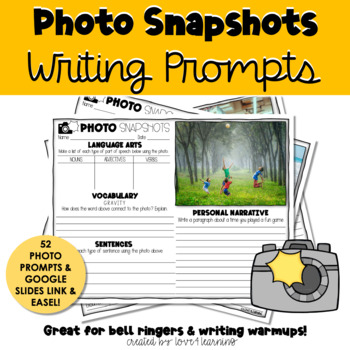 PHOTO WRITING PROMPTS - GOOGLE SLIDES LINK & EASEL by Love4Learning