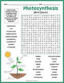 PHOTOSYNTHESIS Word Search Puzzle Worksheet Activity with Diagram