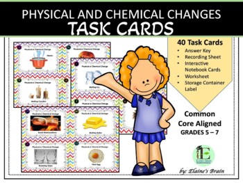 Preview of PHYSICAL AND CHEMICAL CHANGES TASK CARDS