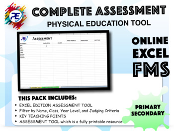 Preview of PHYSICAL EDUCATION ASSESSMENT TOOL - EXCEL EDITION including PE RUBRICS