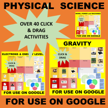 Preview of PHYSICAL SCIENCE Distance Learning GOOGLE Sort and Match BUNDLE