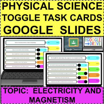 Preview of PHYSICAL SCIENCE Electricity and Magnetism TOGGLE TASKS GOOGLE SLIDES DISTANCE