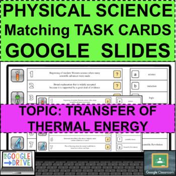 Preview of PHYSICAL SCIENCE Transfer of Thermal Energy Matching GOOGLE SLIDES Distance