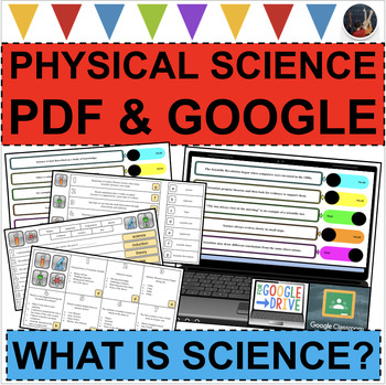 Preview of WHAT IS SCIENCE?  Physical Science Task Cards Activities (PDF & DIGITAL)
