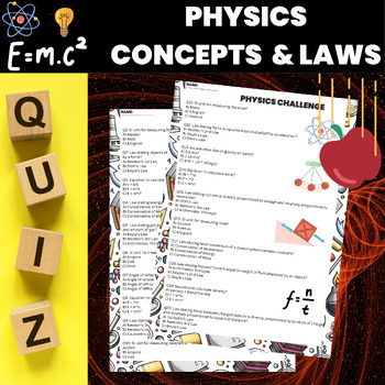 Preview of PHYSICS CONCEPTS AND LAWS CHALLENGE Trivia Quiz