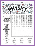 PHYSICS VOCABULARY Word Search Puzzle Worksheet - 4th, 5th
