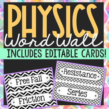 Preview of PHYSICS Vocabulary Posters | Word Wall Terms | Science Test Prep Activity