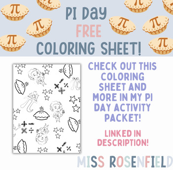 Preview of PI DAY | 3.14 | FREE Coloring Sheet | Albert Einstein, Pie, Pie, and More!