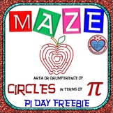PI DAY FREEBIE {NO PREP} - Maze - Find Area and Circum of 