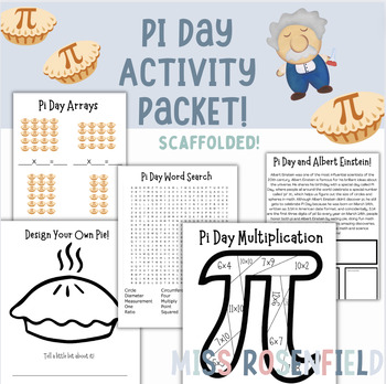Preview of PI DAY! NO PREP Activity Packet | Math, Reading | 3rd-4th Grade, Scaffolded