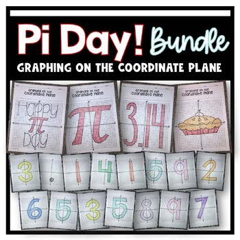 Preview of Pi Day Math Activity Bundle - Graphing on the Coordinate Plane Mystery Pictures