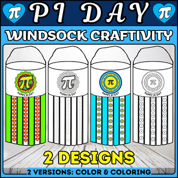 Preview of PI Day Windsock DIY Craftivity Math Project: Geometry Mathematical concepts