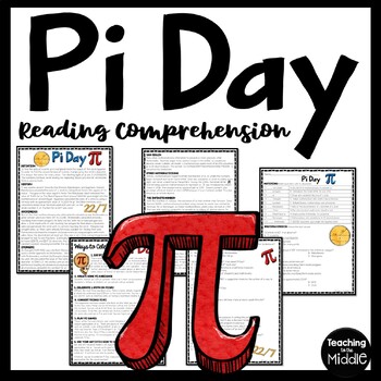 Preview of History of Pi Day Reading Comprehension Informational Text Worksheet March 14th