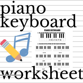 Preview of PIANO KEYBOARD WORKSHEET