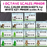 PIANO SCALES Minor Worksheets - Customizable FULL COLOR A-G
