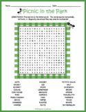 PICNIC THEMED Word Search Puzzle Worksheet Activity