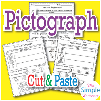 Preview of PICTOGRAPHS: Cut, Paste, and Graph/ Fun and Interactive Picture Graphs Worksheet