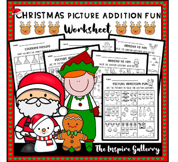 PICTURE ADDITION FUN WORKSHEETS – CHRISTMAS THEME by The Inspire Gallery