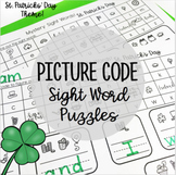 PICTURE CODE  SIGHT WORDS ST PATRICK'S DAY