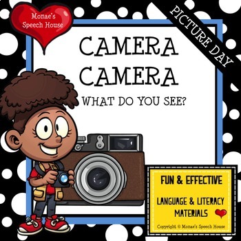 Preview of CAMERA PICTURE DAY EMOTIONS Early Reader Literacy Circle PRE-K SPEECH