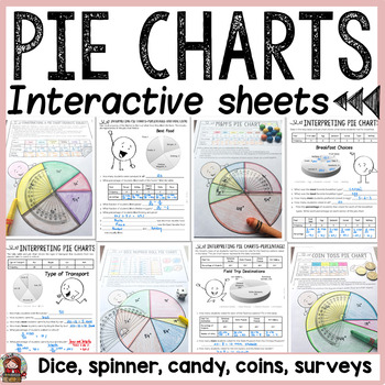 Preview of PIE CHARTS/PIE GRAPHS/CIRCLE GRAPHS: NO PREP INTERACTIVE SHEETS