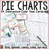 PIE CHARTS/ CIRLCE GRAPHS COLOR TASK CARDS