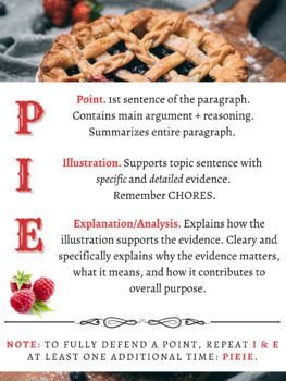 Preview of PIE Paragraph Poster (Paragraph Structure)