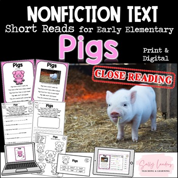 Preview of PIGS Nonfiction CLOSE READING Print & Digital Pack