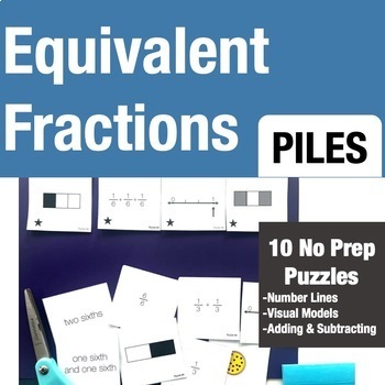 Preview of Equivalent Fraction Practice: Using Visual Models, Number Lines & Equations