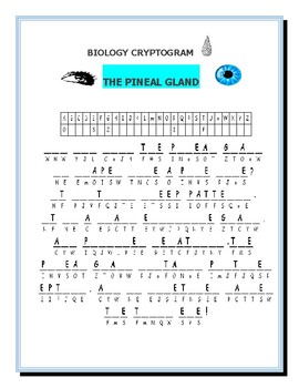 Preview of PINEAL GLAND: A BIOLOGY CRYPTOGRAM, AP BIOLOGY, BIOLOGY