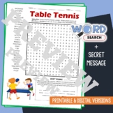 PING PONG / TABLE TENNIS Word Search Puzzle Activity Vocab