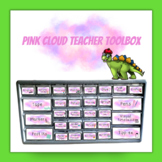 PINK Cloud Design for Teacher Toolbox Toolkit Storage 49 Labels EDITABLE