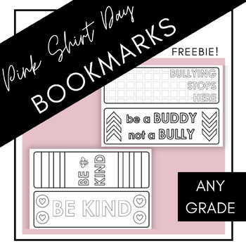 Preview of Pink Shirt Day Bookmarks