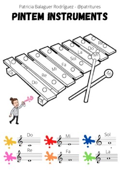 Preview of PINTAMOS INSTRUMENTOS SEGÚN LAS NOTAS