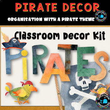Preview of PIRATE DECOR I Classroom Labels + Signs Pack | organisation with a pirate theme