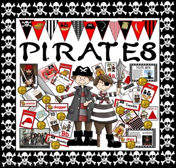 Preview of PIRATES TEACHING RESOURCES ROLE PLAY DISPLAY KEY STAGE 1 -2 EARLY YEARS HISTORY