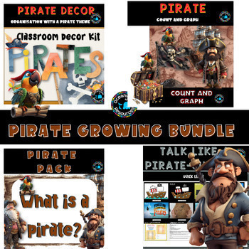 Preview of  PIRATES cross curricular bundle THINK LIKE A PIRATE DAY